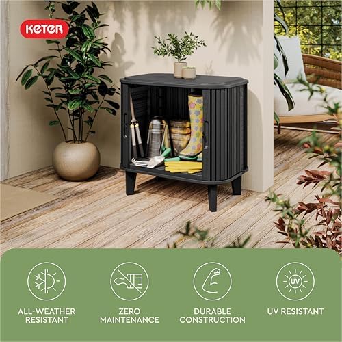 keter velo 30 gallon outdoor storage cabinet, view 10
