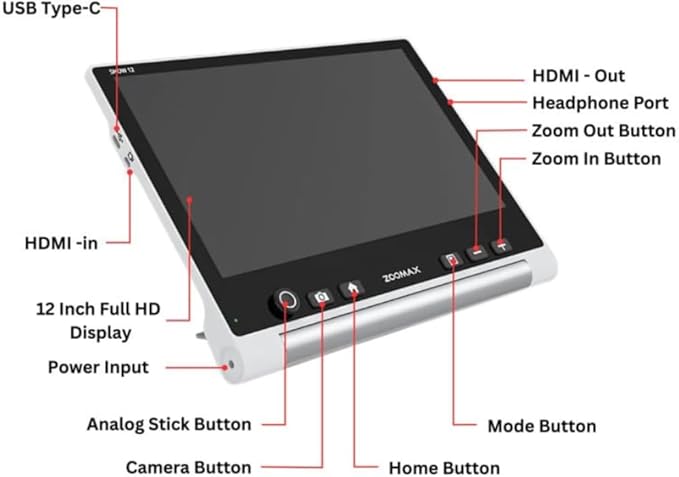 Snow 12 Inch Foldable Portable Video Magnifier by Zoomax - Image 2