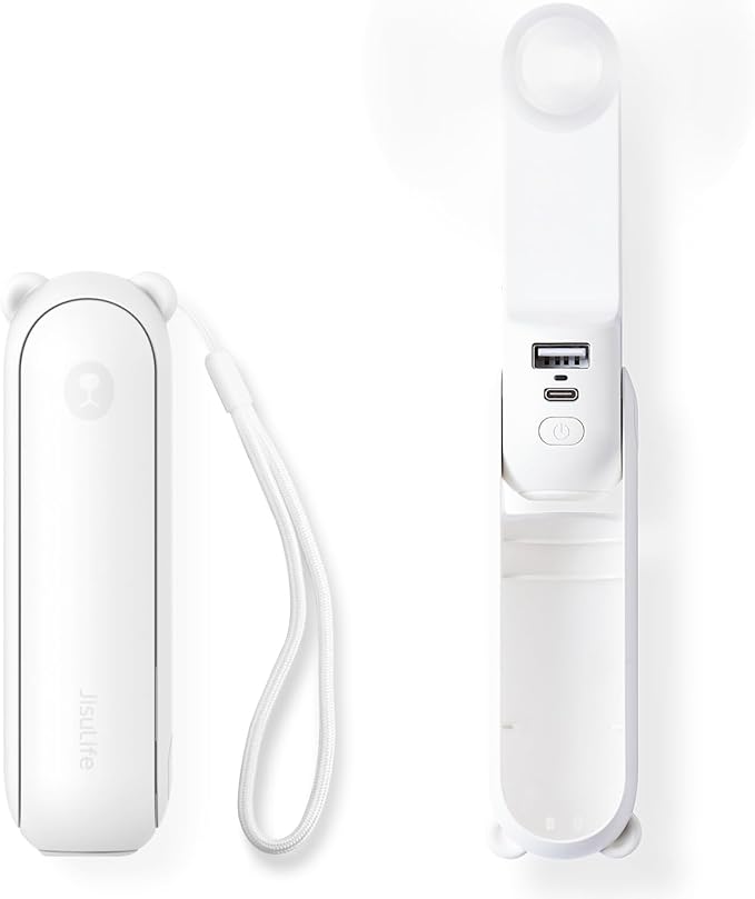 JISULIFE Handheld Mini Fan, 3 IN 1 USB Rechargeable Portable Fan by LivechillStaycool