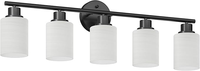 Guliaofo 5-Light Bathroom Light Fixtures, E26 Base Vanity Lights - Image 2
