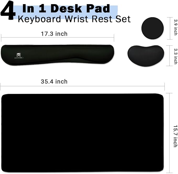 4-in-1 Large Gaming Mouse Pad, Keyboard Wrist Rest Pad & Wrist Support Mousepad - Image 2