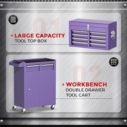 5-drawer rolling tool chest - heavy-duty steel tool on a desk or shelf