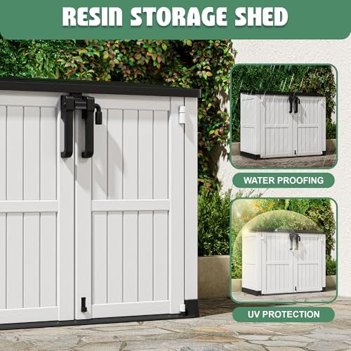 lhbcraft outdoor storage cabinet 36 cu ft with, side view