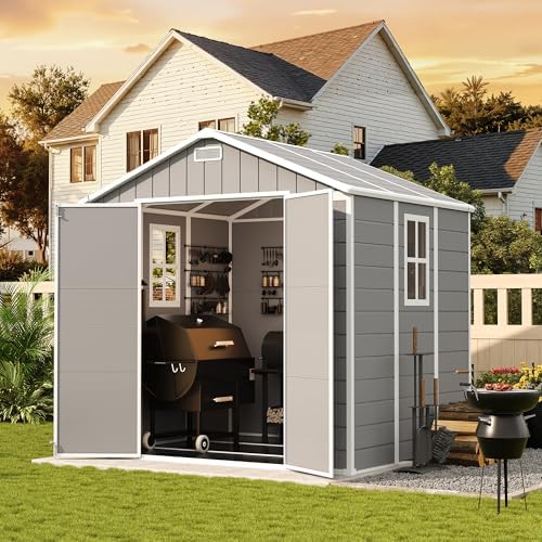 udpatio resin storage shed 8x6 ft plastic outdoor, view 9