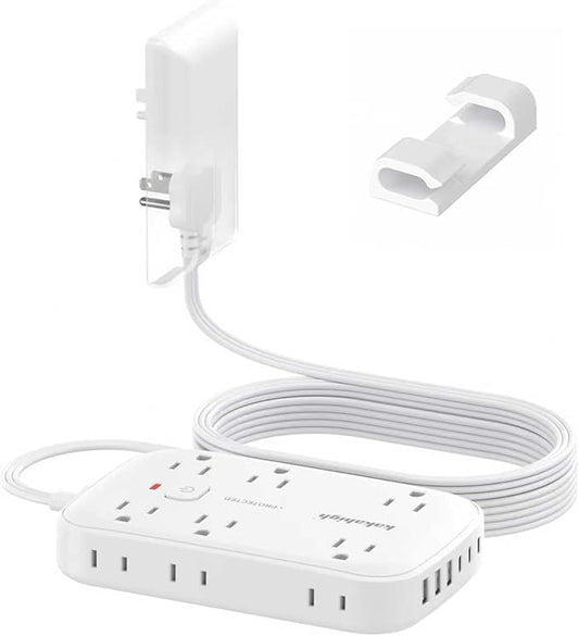 20FT Extension Cord with Outlet Cover & Multi USB, Ultra Thin Outlet Concealer by YourBetterchoice