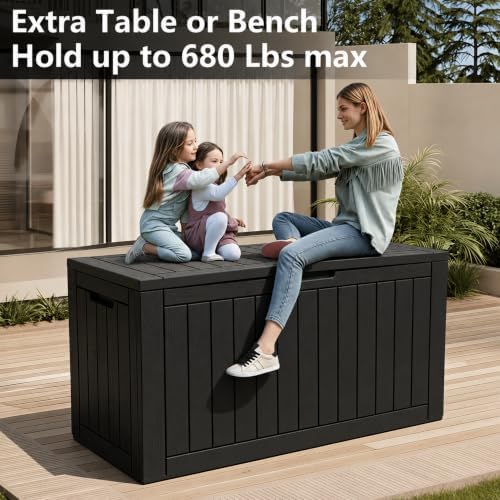 outdoor storage box waterproof, 150 gallon deck box, package contents