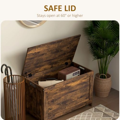 homcom storage bench cut-out handles 29.9" x 15.7", close-up detail