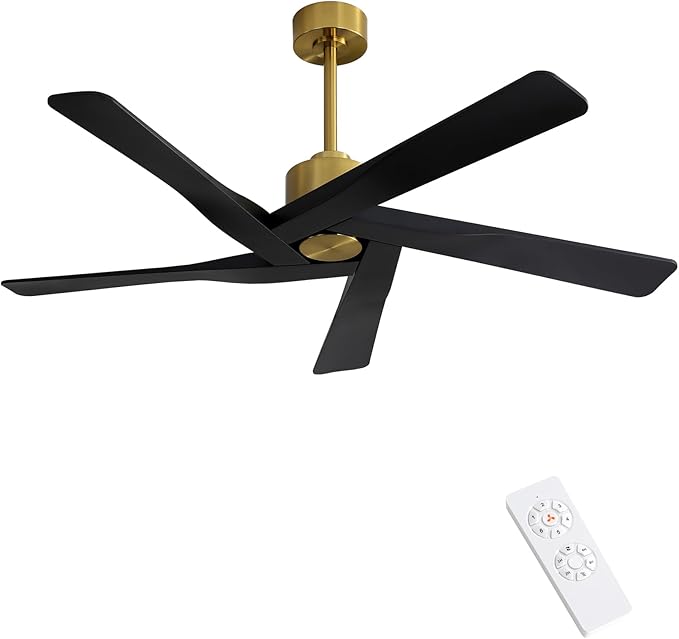 WINGBO 64" ABS DC Ceiling Fan No Light, 5 Blade ABS Plastic Ceiling Fan by HomePage
