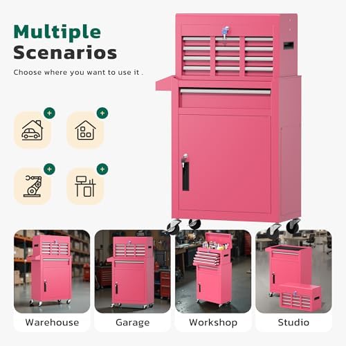 greenvelly 5-drawer tool chest with wheels, pre-assembled rolling, package contents