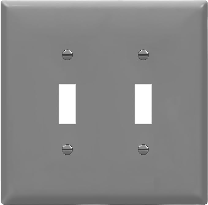 ENERLITES Double Light Switch Wall Plate, Toggle Switch Plate, Gloss Finish by Enerlites