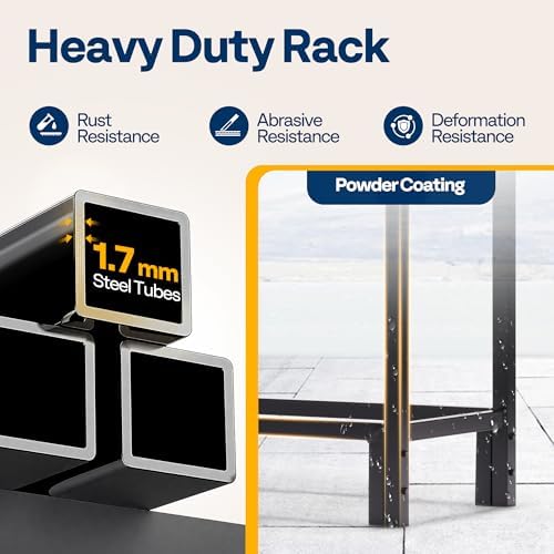 vivohome upgraded heavy duty 4 ft firewood rack, close-up detail