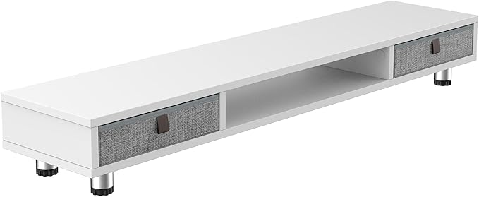 Fenge Dual Monitor Stand with 2 Drawers, 42.5 Inches Large Computer Riser - Image 9