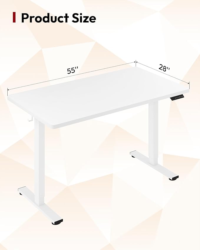 SANODESK Electric Standing Desk 55 x 28 Inches Whole-Piece Desktop Height - Image 3