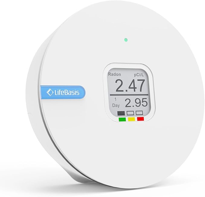 LifeBasis Radon Detector for Home, Portable E-Ink Display Radon Meter by LifeBasis