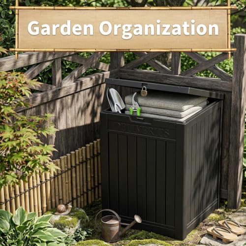 package delivery box, lockable resin outdoor package, waterproof, side view