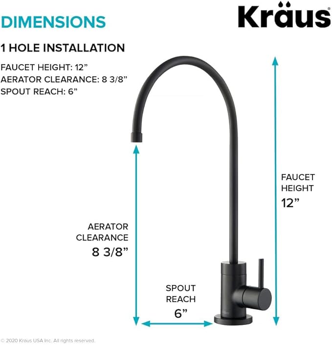 KRAUS Purita 100% Lead-Free Kitchen Water Filter Faucet in Matte Black - Image 3