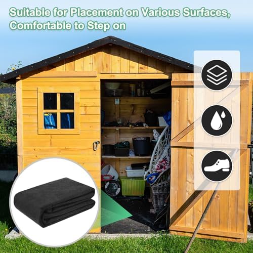 m meterxity outdoor storage shed mat, 8.2x8.2 ft showing dimensions
