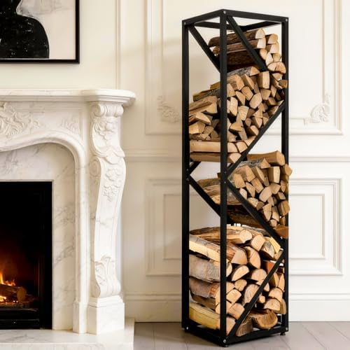 yohsnor 46x12in indoor firewood rack,multiple storage zones for, main product view