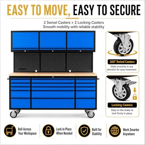 chetto c 72-inch tool chest with wheel lock, package contents