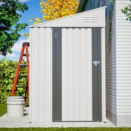 yopto 4x7 ft outdoor storage shed lean to showing dimensions
