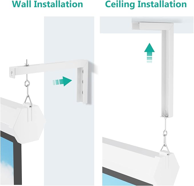 WALI Universal Projector Screen Ceiling Mount, Wall Hanging Mount L-Brackets - Image 6