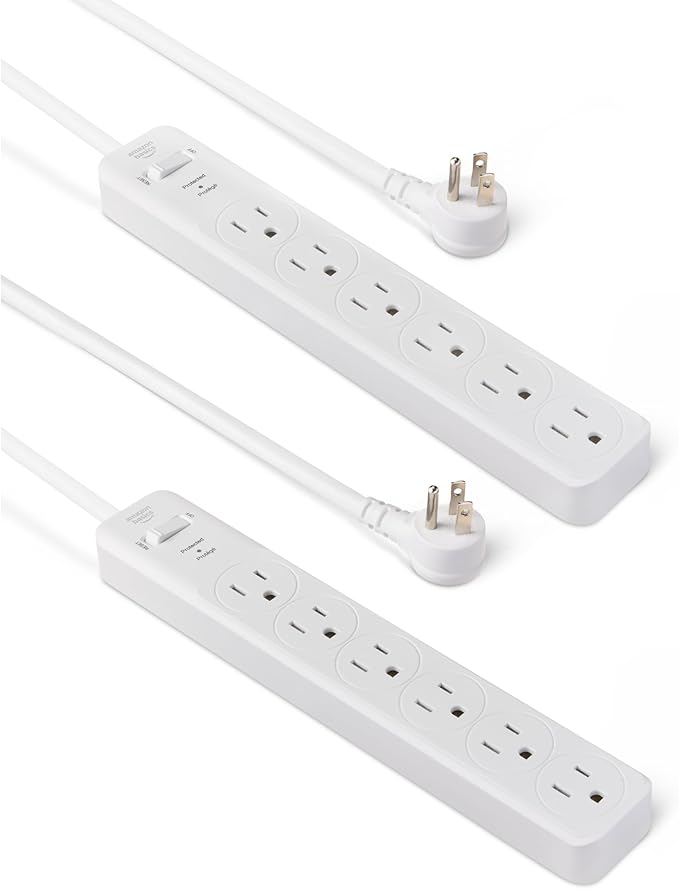 Amazon Basics Rectangle 6-Outlet, 600 Joule Surge Protector Power Strip by AmazonBasics