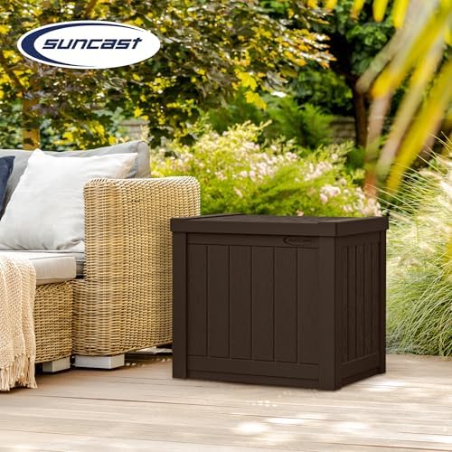 suncast 17 x 22 inch resin 22-gallon patio, side view