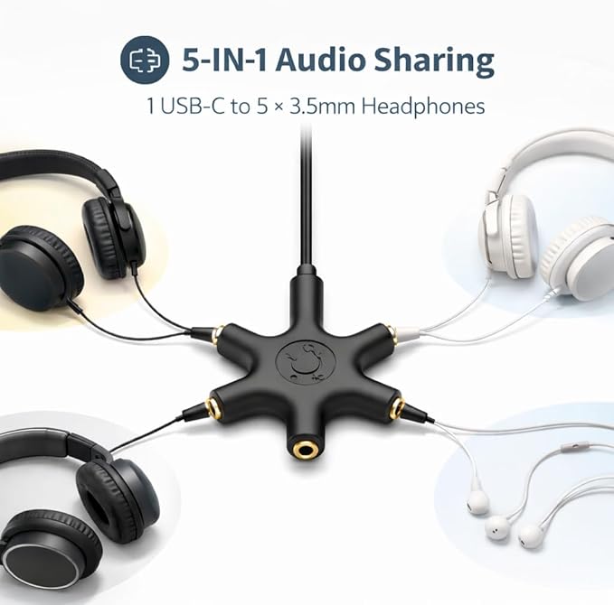Mizi USB-C Headphone Splitter 5-Way - Image 2