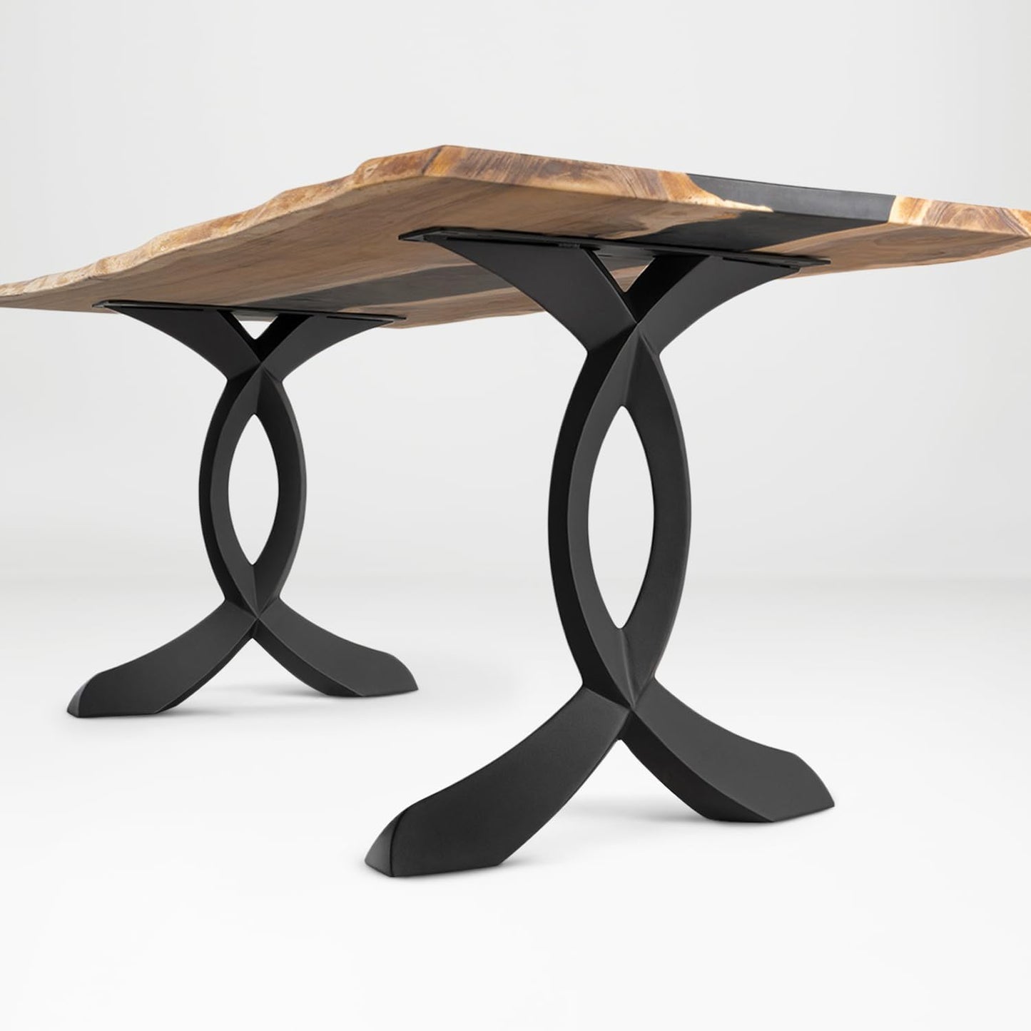 28" H 418 Curva Handcrafted Black Metal Legs for Dining Tables & Desks