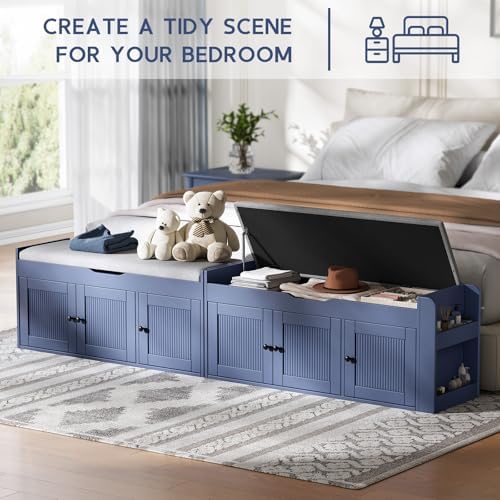42.6" storage bench - shoe storage bench with, front angle view