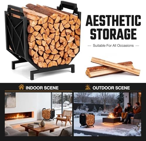 hihaduum firewood rack outdoor indoor - firewood holder, package contents