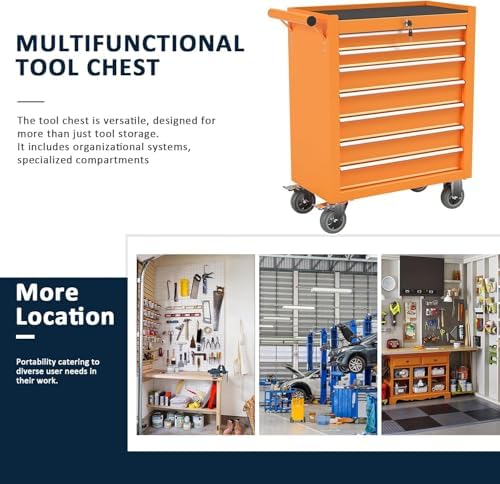 7-drawer metal rolling tool chest with wheels,tool storage, package contents