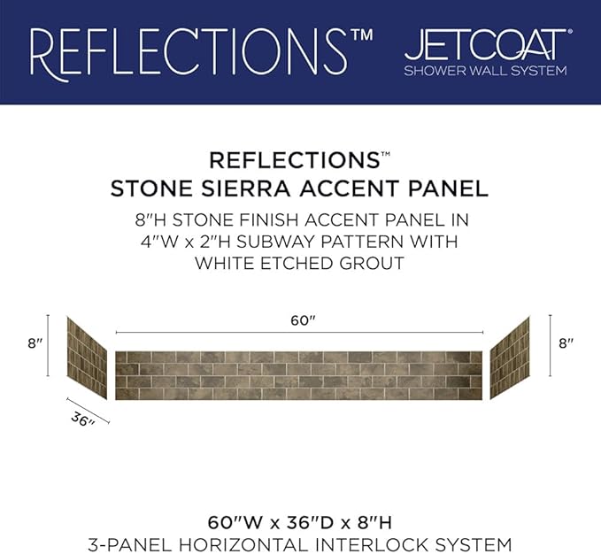 Miseno MSW-603696RFL Readyset 60" X 36" X 96" Fifteen Panel Alcove Shower Wall - Image 8
