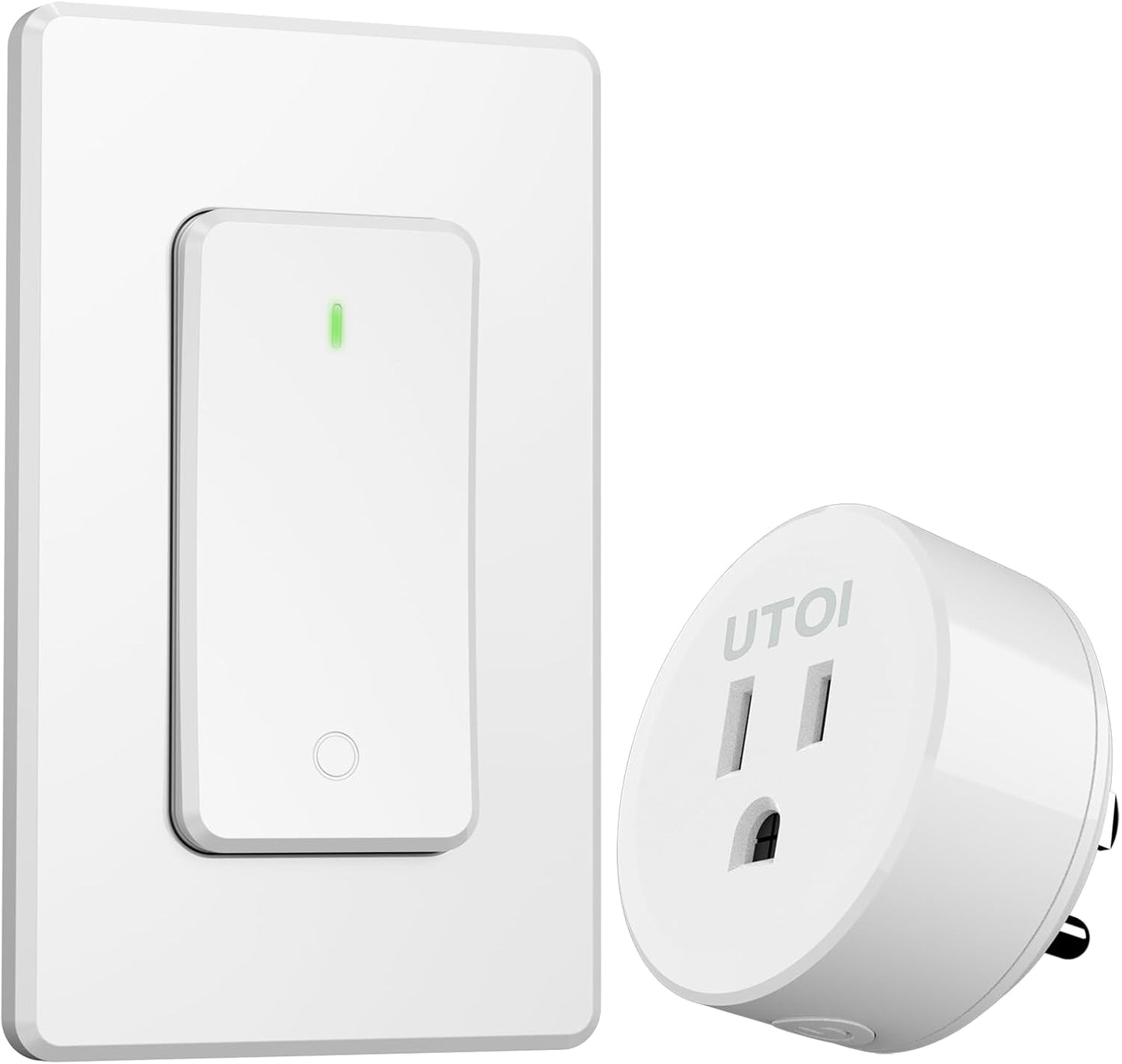 Remote Control Outlet Plug with Remote Switch, Long Range Wireless Light Switch for Lamps and Household Appliances, 15A/1875W, UL Listed, White