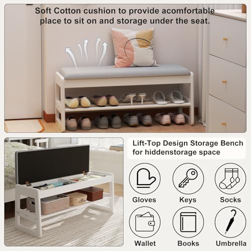 aqimuele shoe bench with storage, wooden 2 tiers, package contents