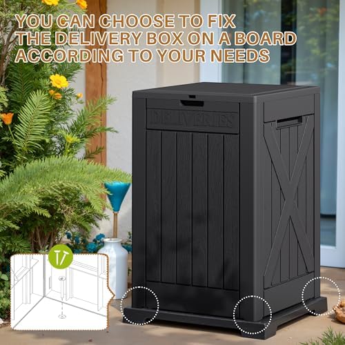 devoko 48 gallon package delivery box outdoor secure, side view