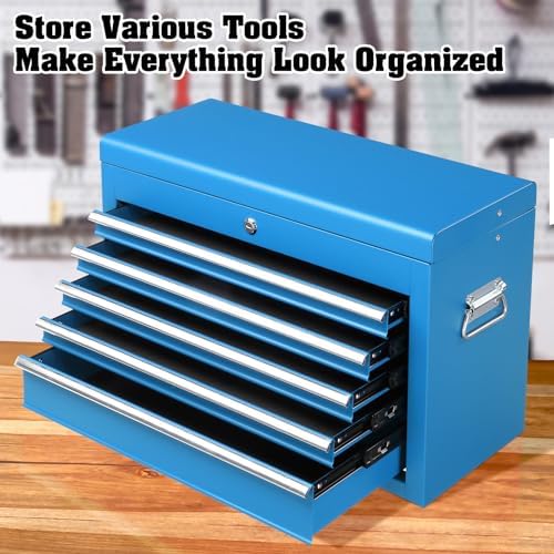 winado 24" portable tool box, 5 drawer tool, side view