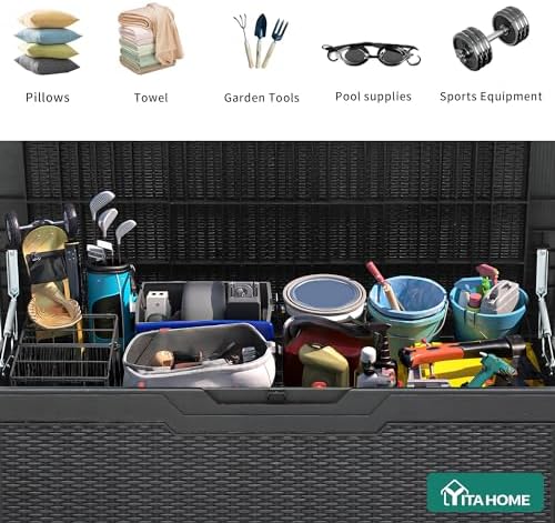 yitahome 100 gallon outdoor storage box, close-up detail