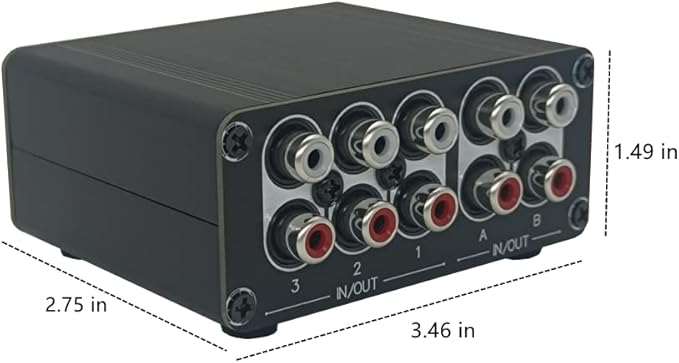 TENEALAY 3 in 2 Out RCA Stereo Audio Switch Input Signal Source Switcher - Image 6