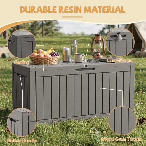 outdoor storage box waterproof, 180 gal gen 2, close-up detail