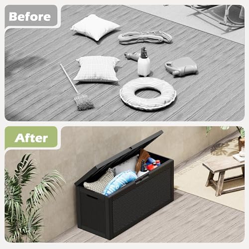 kamaboko outdoor storage box, 65 gallon deck box, package contents