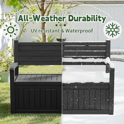 80 gallon outdoor storage bench,waterproof resin deck box, package contents