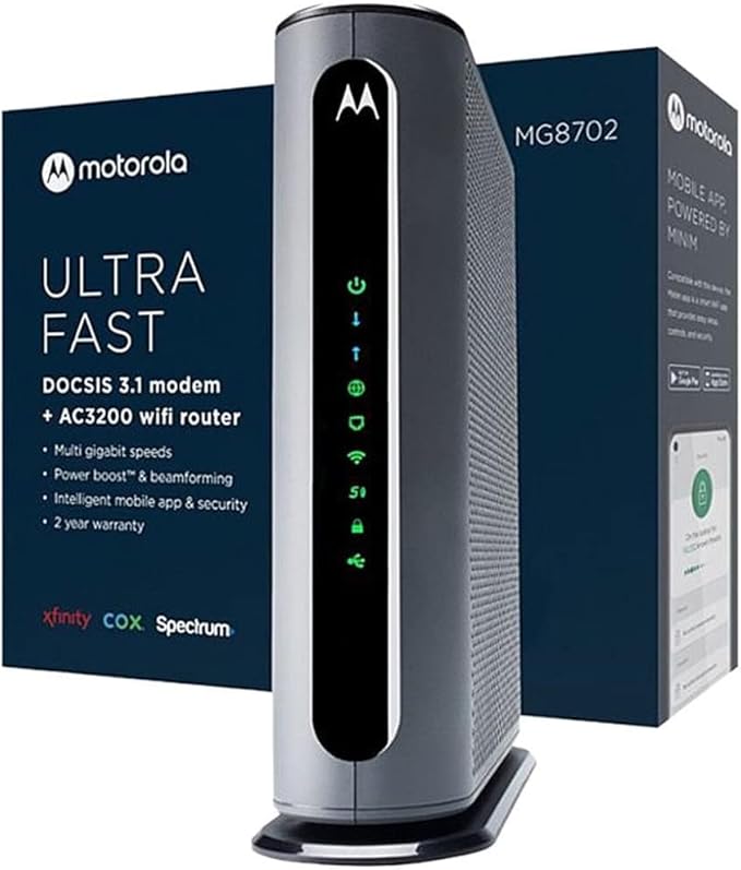 Motorola MG8702 | DOCSIS 3.1 Cable Modem + Wi-Fi Router by Motorola