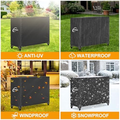 kipiea 4ft waterproof firewood storage log rack cover, view 9