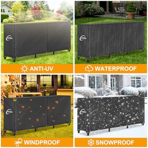 kipiea 8ft waterproof firewood storage log rack cover, view 9