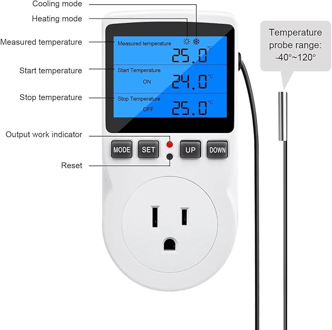 Diymore Digital Thermostat Temperature Controller Electric Digital RV - Image 3