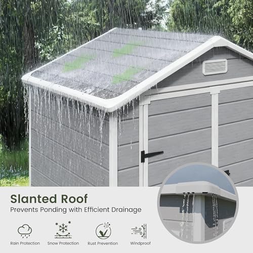 amopatio outdoor storage shed with floor, 5x3 ft showing dimensions
