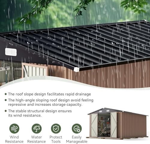 aoxun 12 x 10ft outdoor storage shed with, package contents