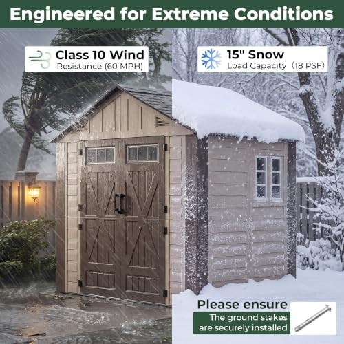 resin shed 8x6 ft outdoor storage shed with, package contents