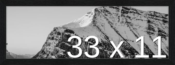 Frame It Easy 33 x 11 Black Grain Wood Frame by FrameItEasy